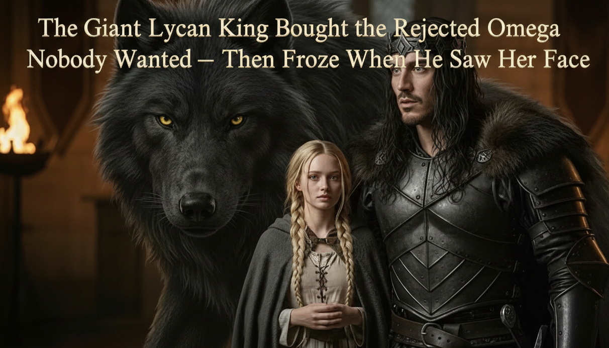 The Giant Lycan King Bought the Rejected Omega Nobody Wanted — Then Froze When He Saw Her Face